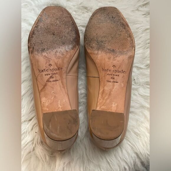 KATE SPADE NEW YORK BLUSH COLOR PATENT LOW HEELS 8M - Picture 7 of 7
